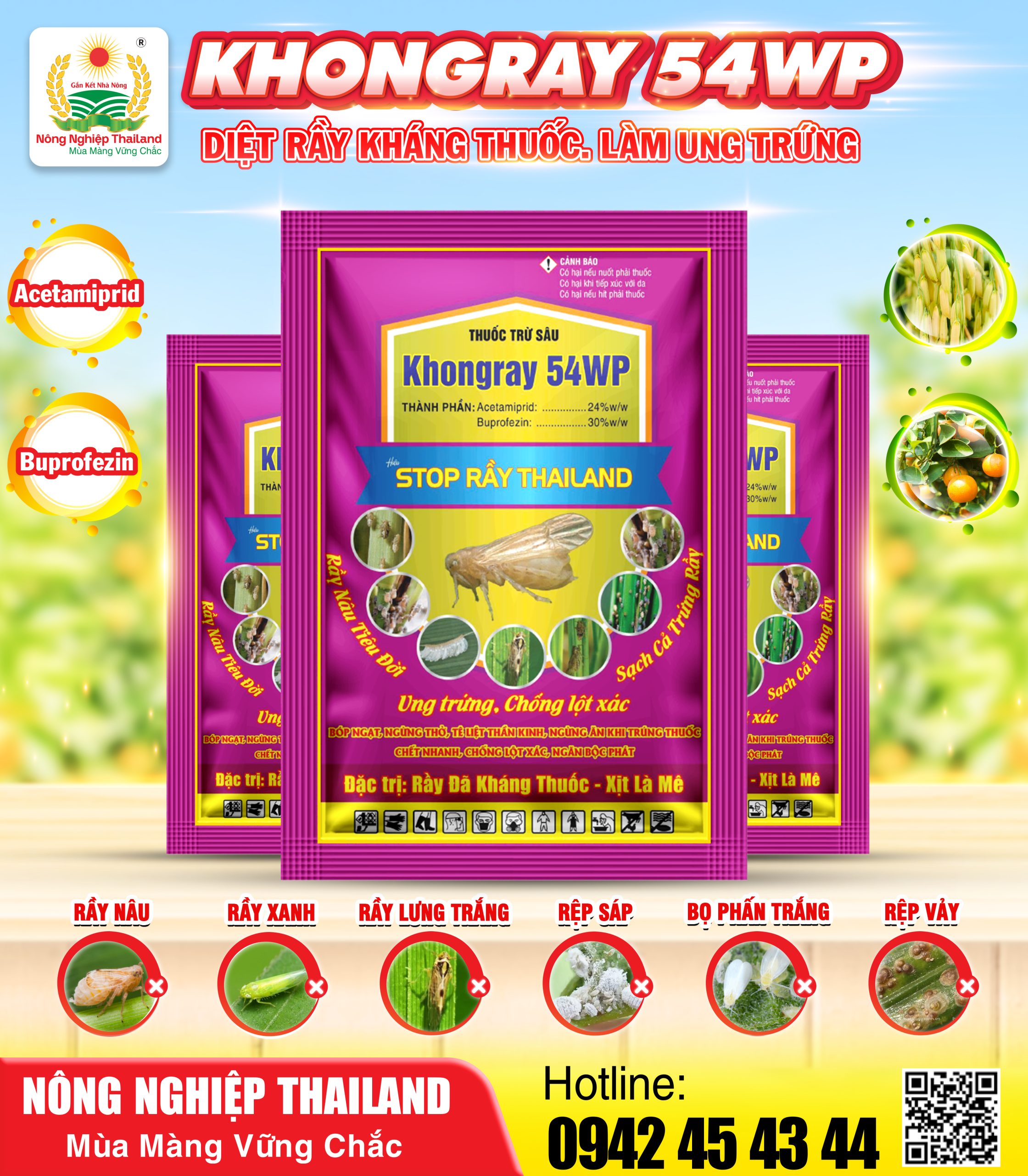THUỐC TRỪ SÂU KHONGRAY 54WP