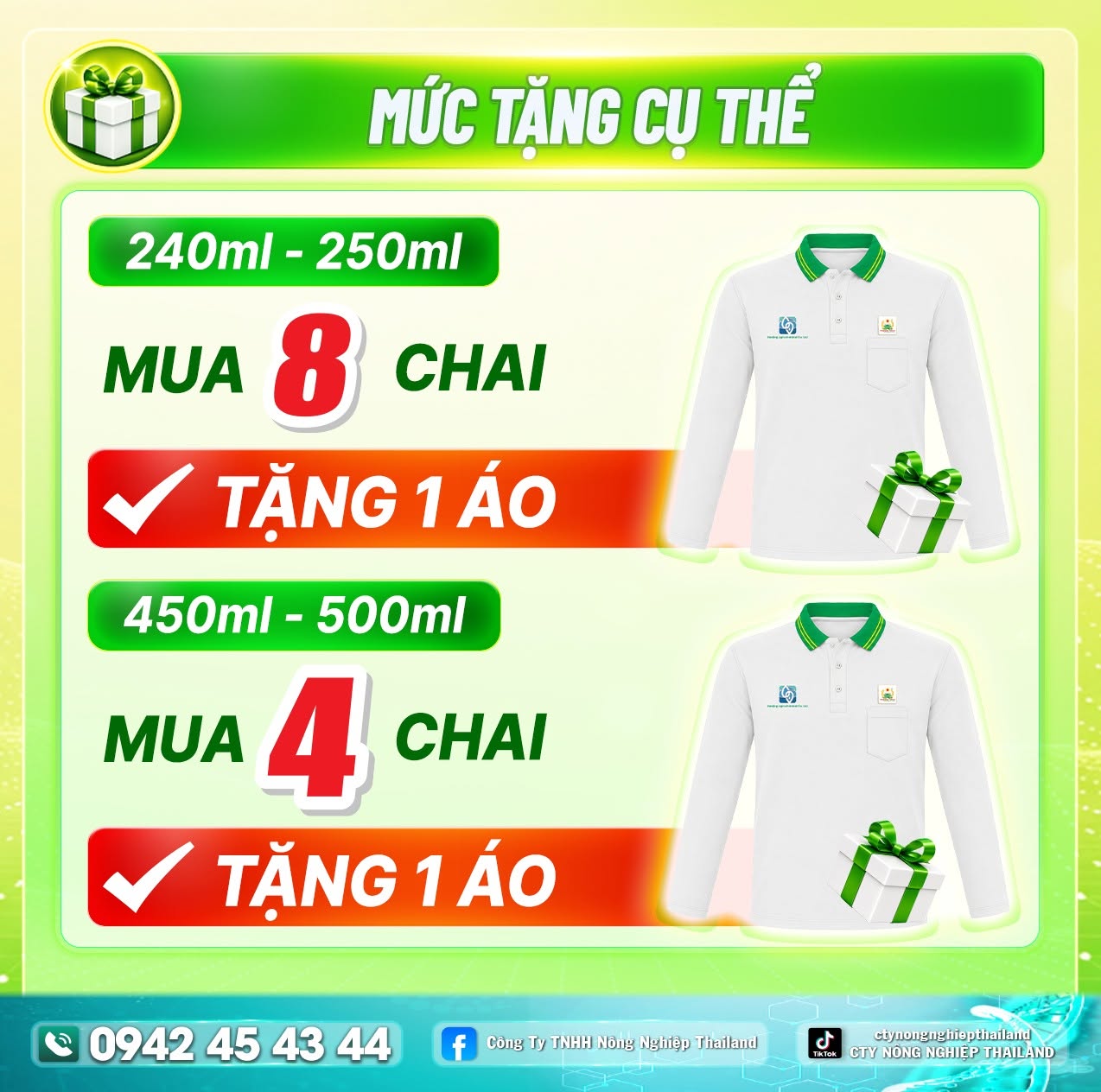Cơ Cấu Quà Tặng Chương Trình MUA NAXANIL 20SC: SẠCH BỆNH ĐẠO ÔN - NHẬN NGAY ÁO XỊN Tại Nông Nghiệp ThaiLand