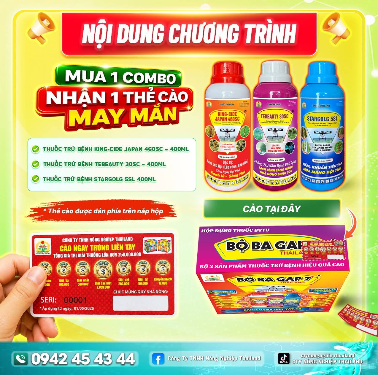 Cơ Cấu Giải Thưởng CHƯƠNG TRÌNH THẺ CÀO BỘ 3 GAP 7