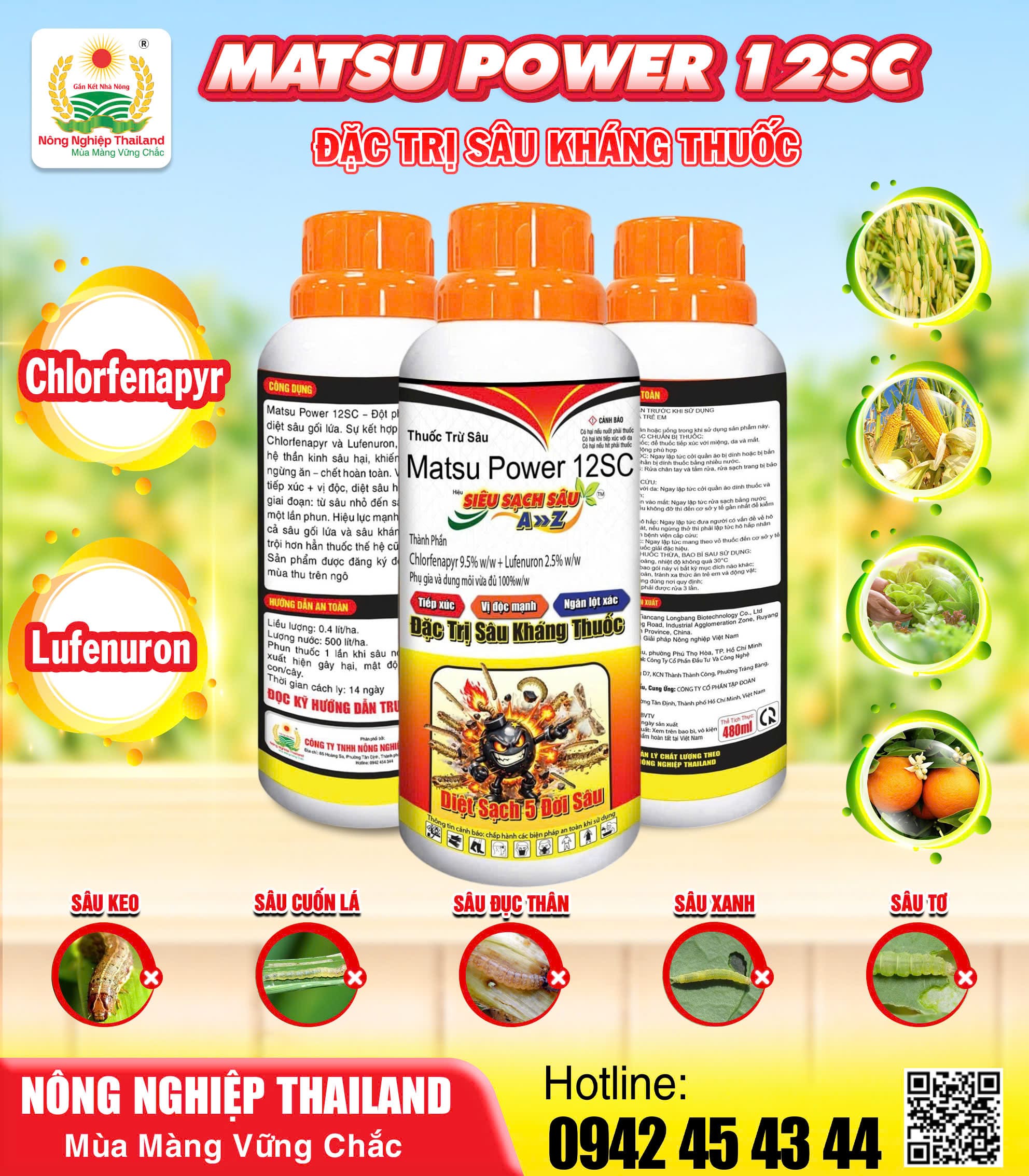 THUỐC TRỪ SÂU MATSU POWER 12SC ĐỘT PHÁ CÔNG NGHỆ – DIỆT SẠCH 5 ĐỜI SÂU